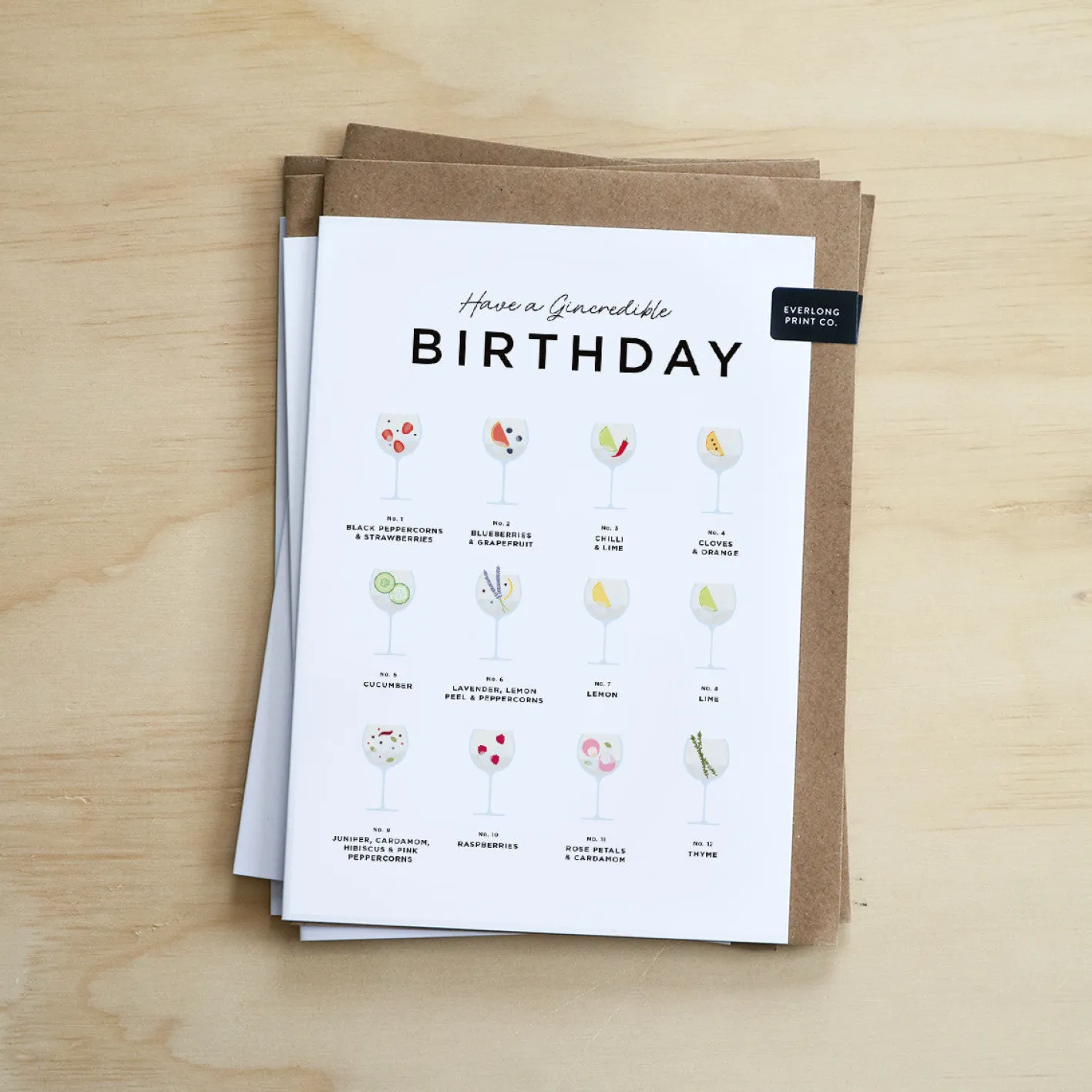 Everlong Print Co. Have a Gincredible Birthday Card