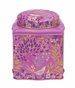 Sara Miller London Haveli Garden Plum Songbird Dome Lid Wavy Caddy