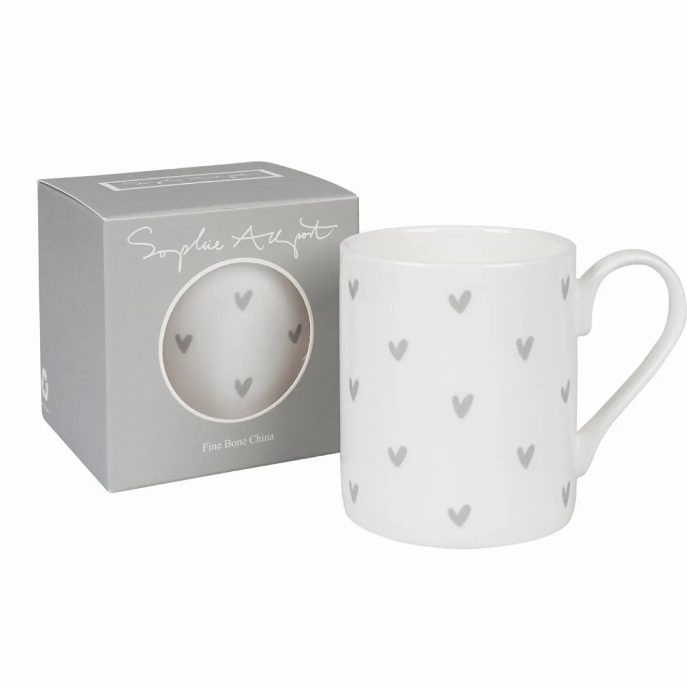 Sophie Allport Hearts 'Grey' Mug