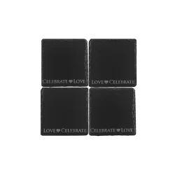 Selbrae Heart Slate Coasters- Set of 4