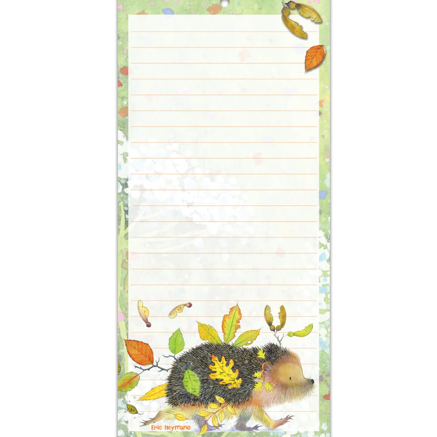 Emma Ball Hedgehog with Leaves Lined Magnetic Pad