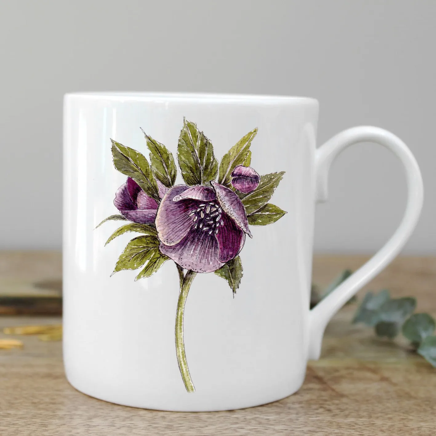 Toasted Crumpet Hellebore Bone China Mug