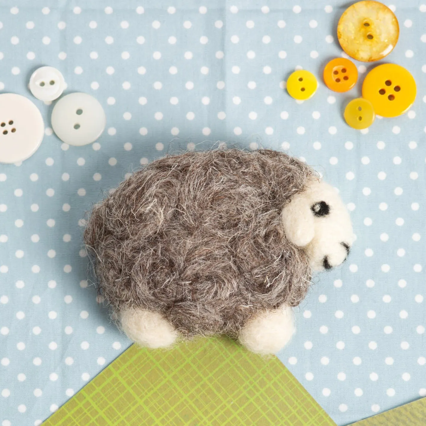 Hawthorn Handmade Herdwick Sheep Brooch Felting Kit