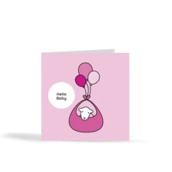 The Herdy Company Herdy Hello Baby Card - Pink
