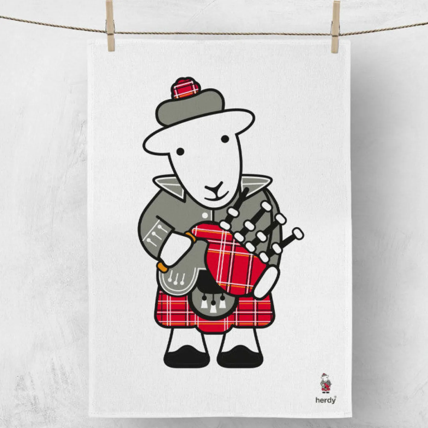 The Herdy Company Herdy McHerdy Tea Towel