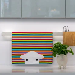 The Herdy Company Herdy Peep Stripe Cotton Tea Towel