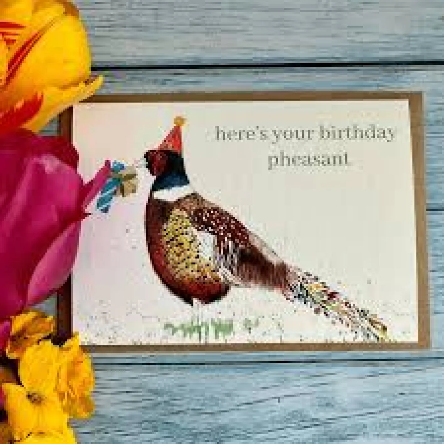 Jen Winnett Here's Your Birthday Pheasant Eco-Card