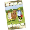 Emma Ball Highland Cow Adventures Tea Towel
