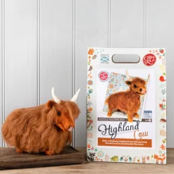 The Crafty Kit Co. Highland Cow Needle Felting Craft Kit