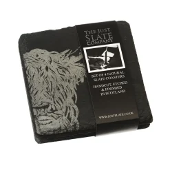 Selbrae Highland Cow Slate Coasters- Set of 4