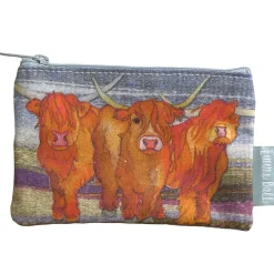 Emma Ball Highland Cow Small Zipped Purse
