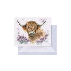 Wrendale Designs 'Highland Heathers' Highland Cow Gift Enclosure Card
