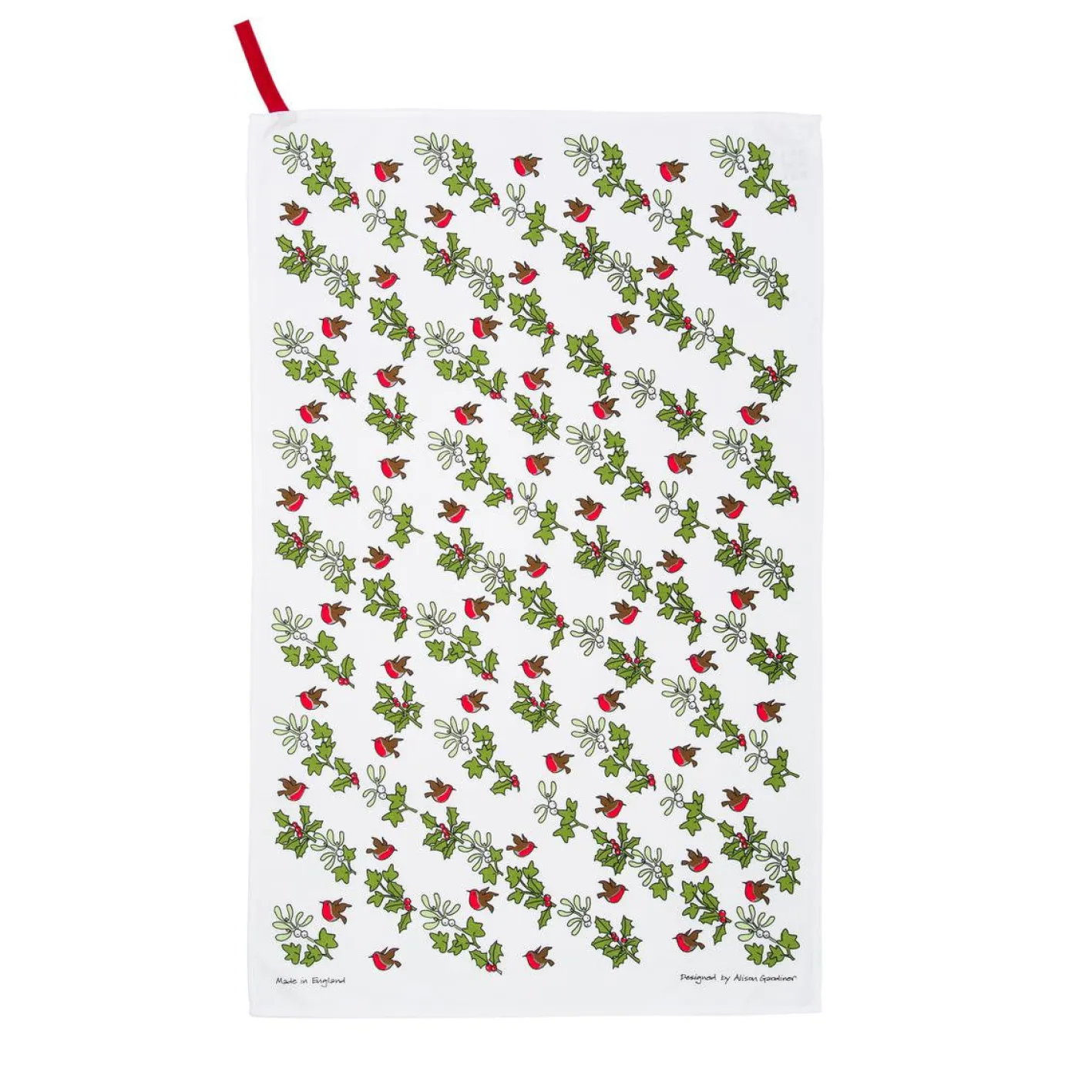 Alison Gardiner Holly & Ivy Tea Towel