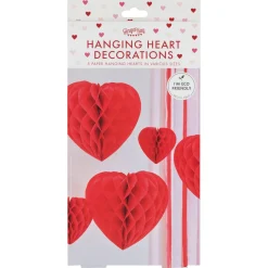 Ginger Ray Honeycomb Hanging Heart Decorations