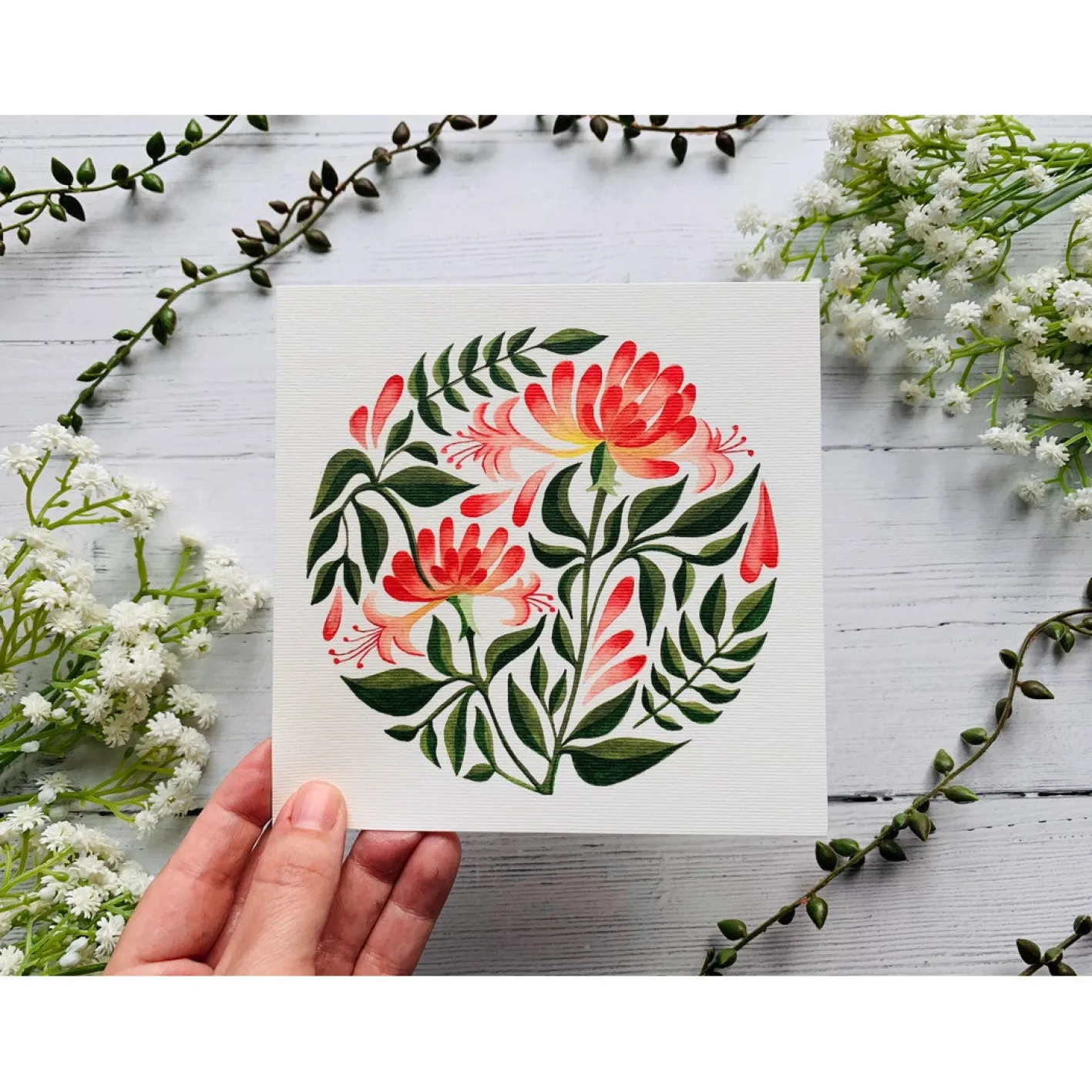 Becky Amelia Honeysuckle Greeting Card