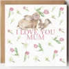 West Country Designs 'I Love You Mum' Rabbit and Tulips Mother's Day Card