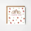 West Country Designs 'I Love You' Rabbits and Strawberries Greetings Card
