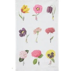 Laura Stoddart In Bloom Multi Flower Linen Union Tea Towel