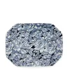 Burleigh Ink Blue Hibiscus Rectangular Platter