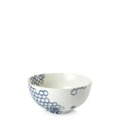 Burleigh Ink Blue Pollen Small Footed Bowl - 6.25in/16cm