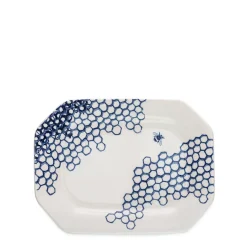 Burleigh Ink Blue Pollen Small Rectangular Platter