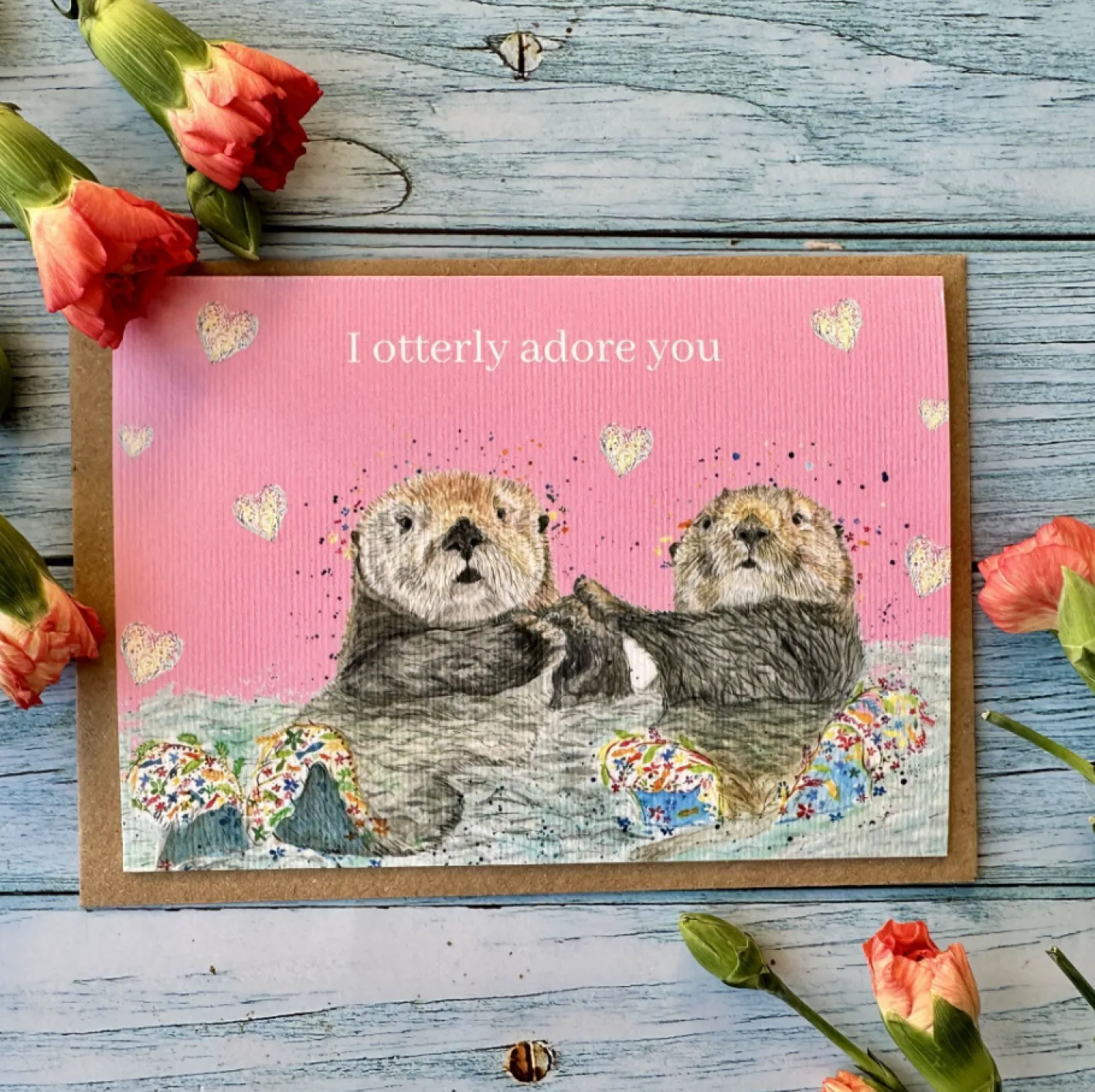 Jen Winnett I Otterly Adore You Otters Eco-Card