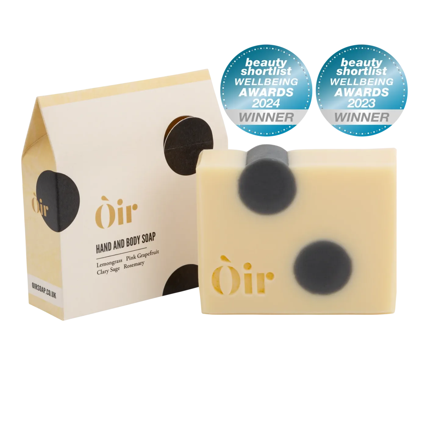 Òir Soaps Òir Lemongrass, Pink Grapefruit, Clary Sage, Rosemary Luxury Hand & Body Soap