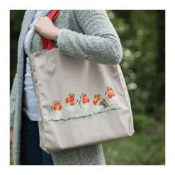 Wrendale Designs Jolly Robins Canvas Tote Bag