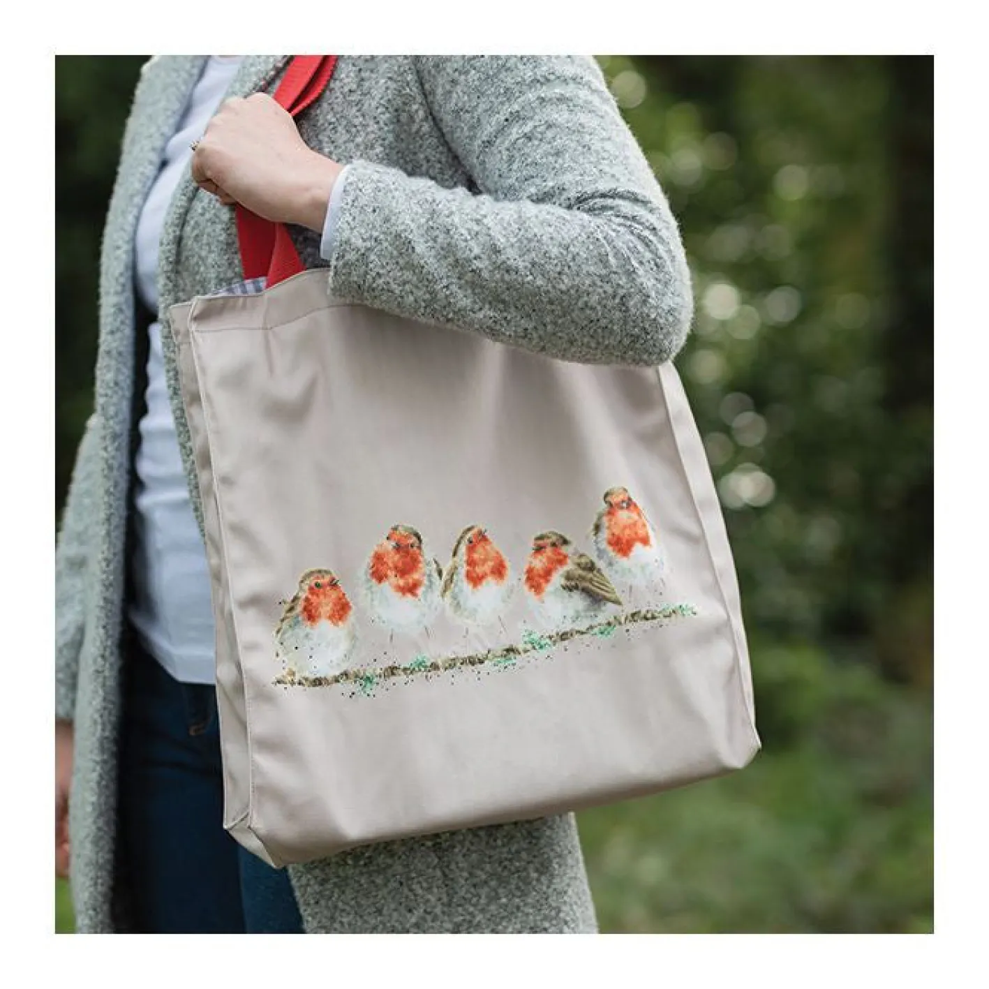 Wrendale Designs Jolly Robins Canvas Tote Bag