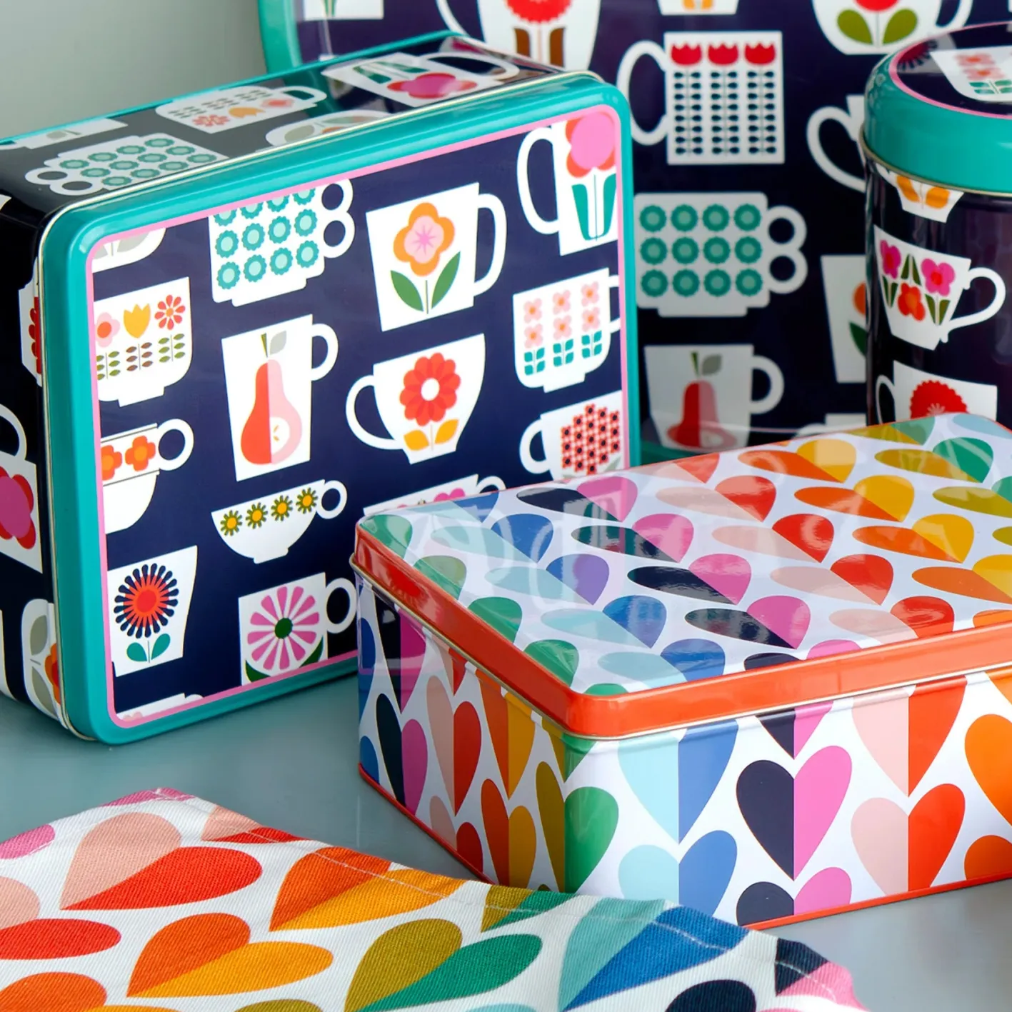 Elite Tins Kate Rhees Teacup Deep Rectangular Tin