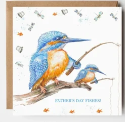 West Country Designs Kingfisher Fishes Father's Day Card