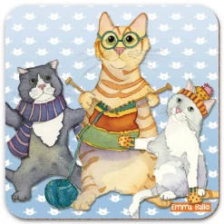 Emma Ball Knitting Kitten Coaster