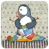 Emma Ball Knitting Woolly Puffins Coaster