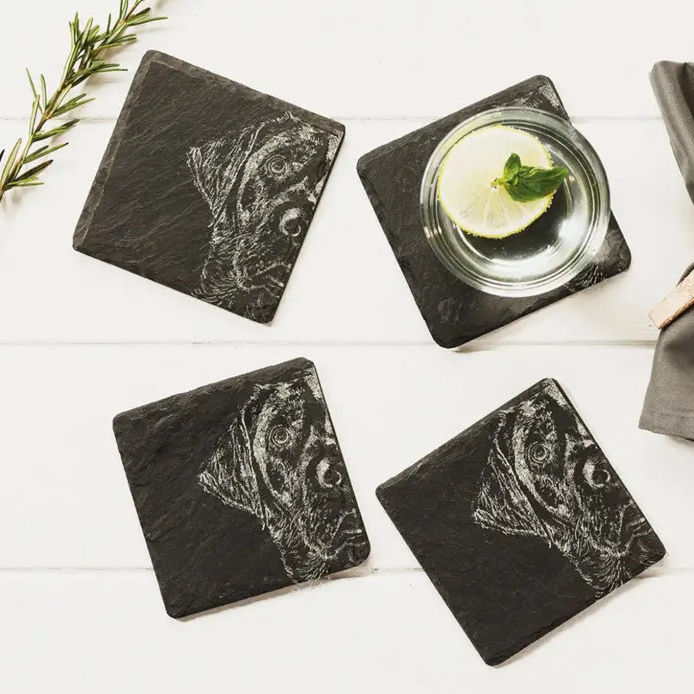 Selbrae Labrador - Set of 4 Slate Coasters