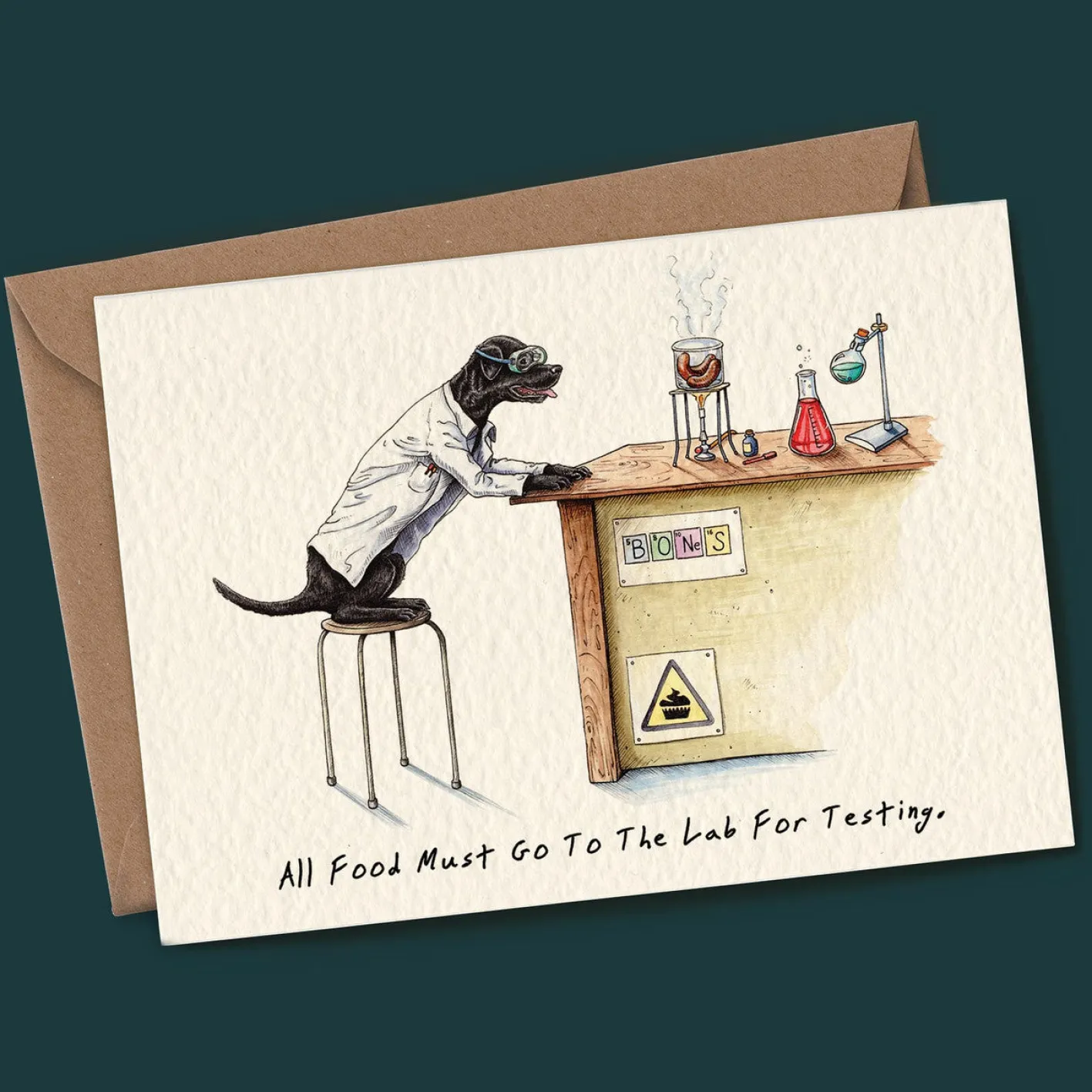 Bewilderbeest Lab Testing Greetings Card