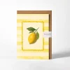 Roomytown Lemon Yellow Stripe Greetings Card