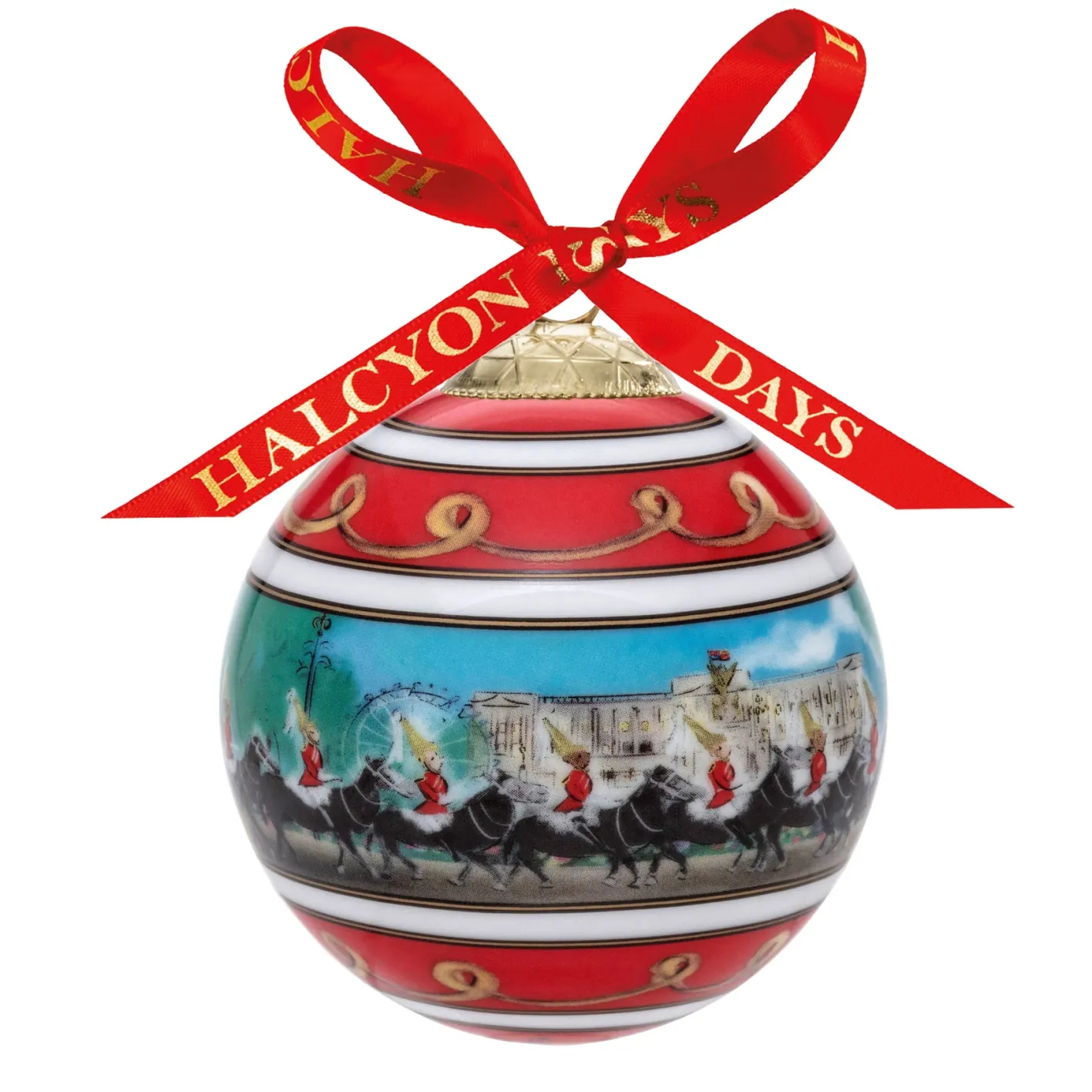 Halcyon Days Life Guards on Parade Bone China 3" Bauble