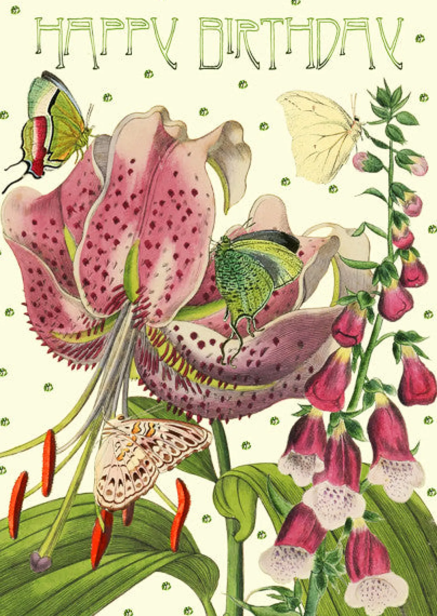 Madame Treacle Lily Glitter Birthday Card