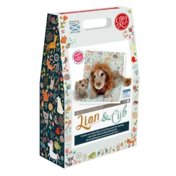 The Crafty Kit Co. Lion & Cub Needle Felting Craft Kit