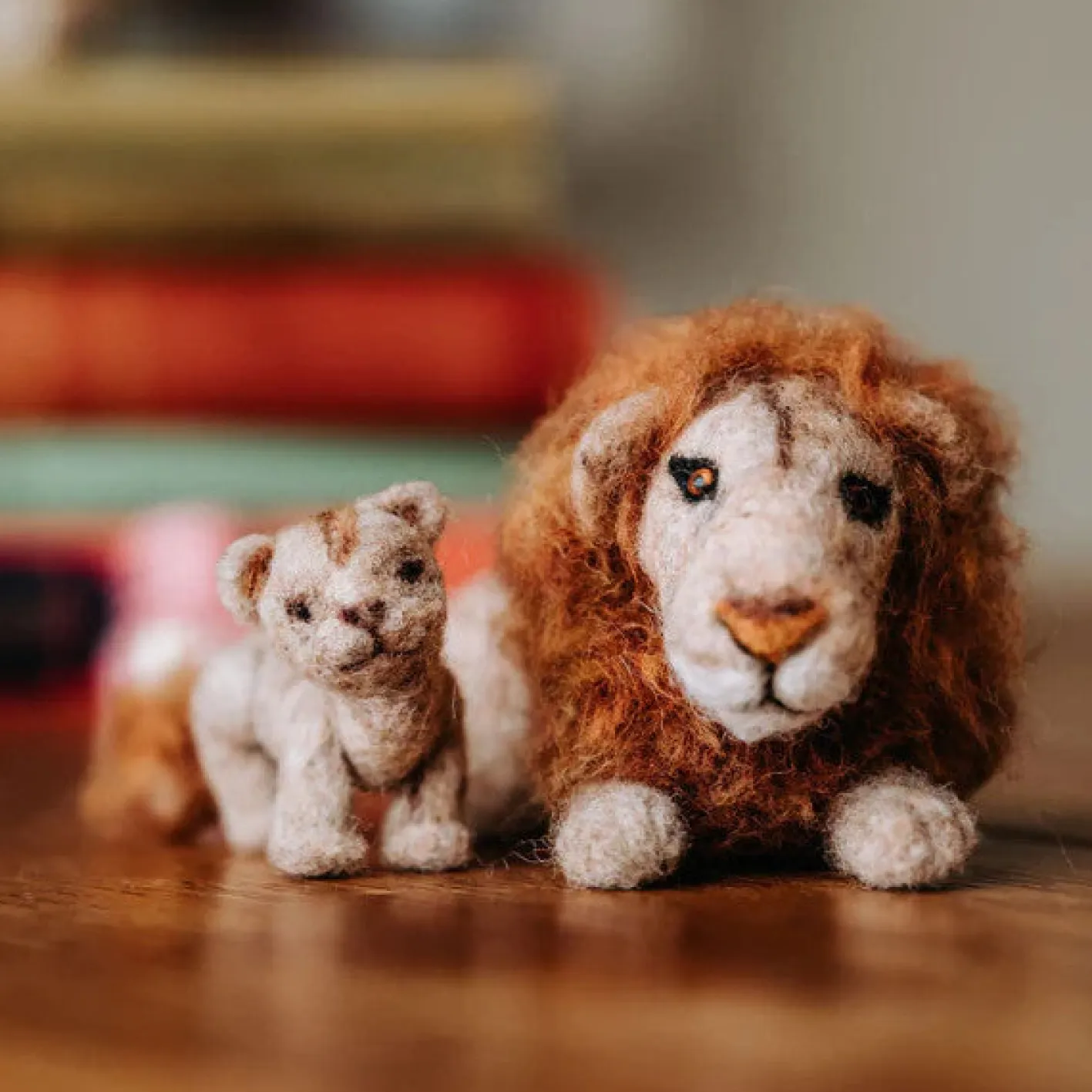 The Crafty Kit Co. Lion & Cub Needle Felting Craft Kit