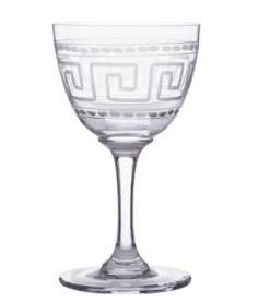 The Vintage List Liqueur Glass with Greek Key Design by