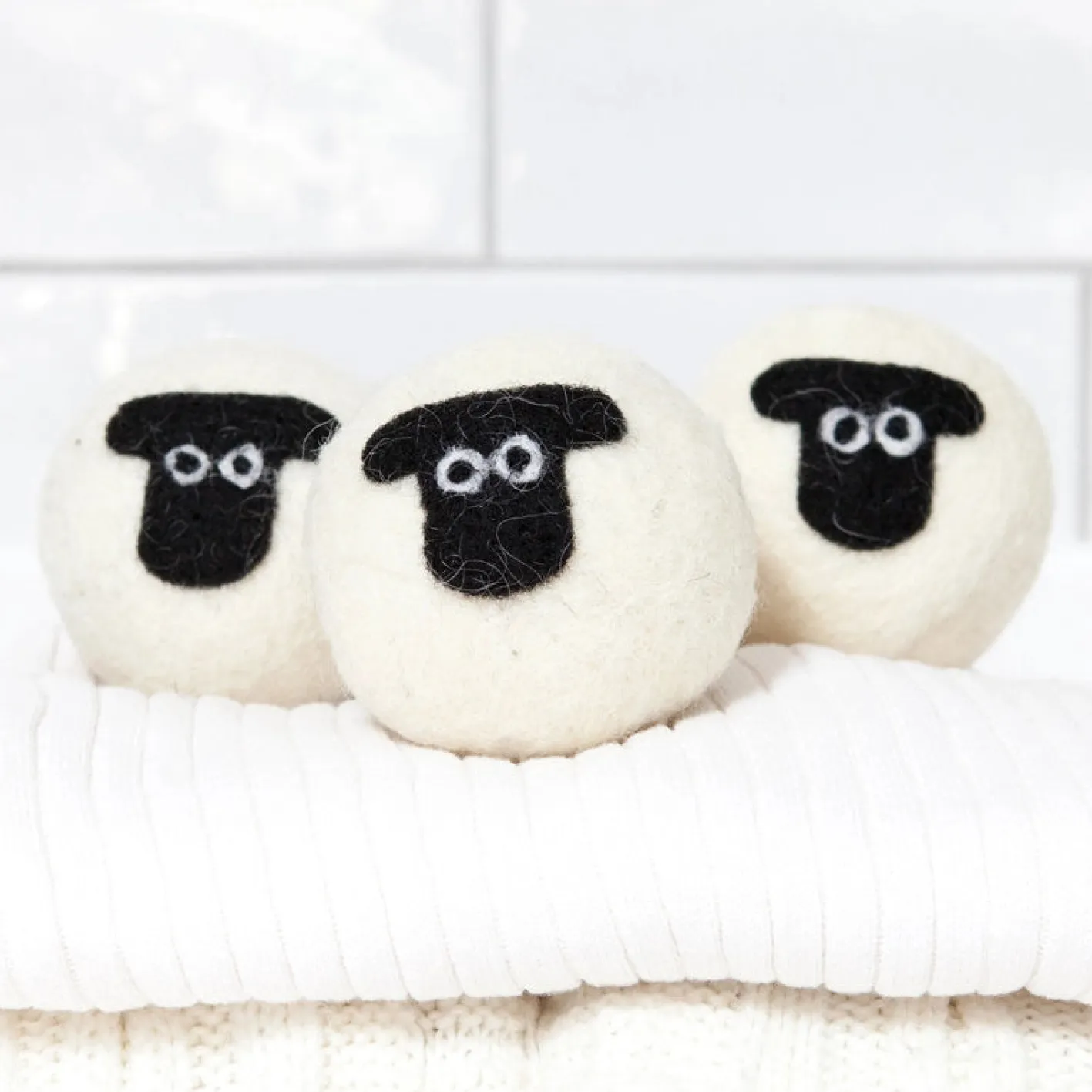 Little Beau Sheep Suffolk Sheep Wool Dryer Balls - pack of 3