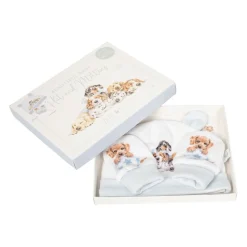 Wrendale Designs 'Little Paws' Dog Baby Hat and Mittens Set