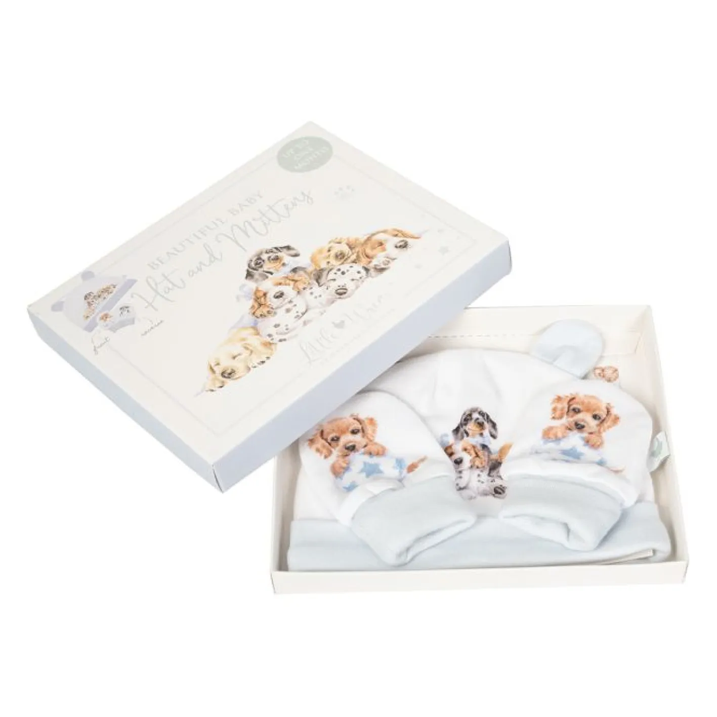 Wrendale Designs 'Little Paws' Dog Baby Hat and Mittens Set