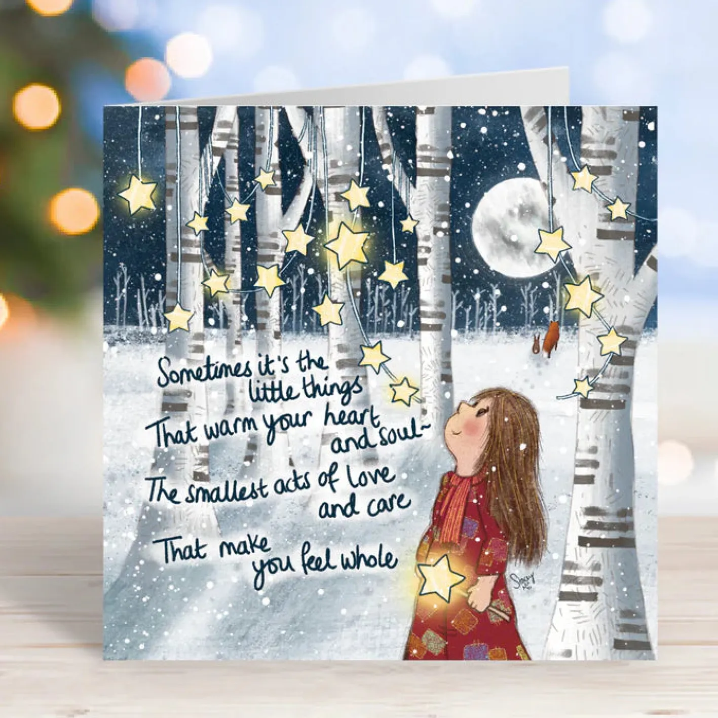 Fox Under The Moon 'Little Things' Greeting Card