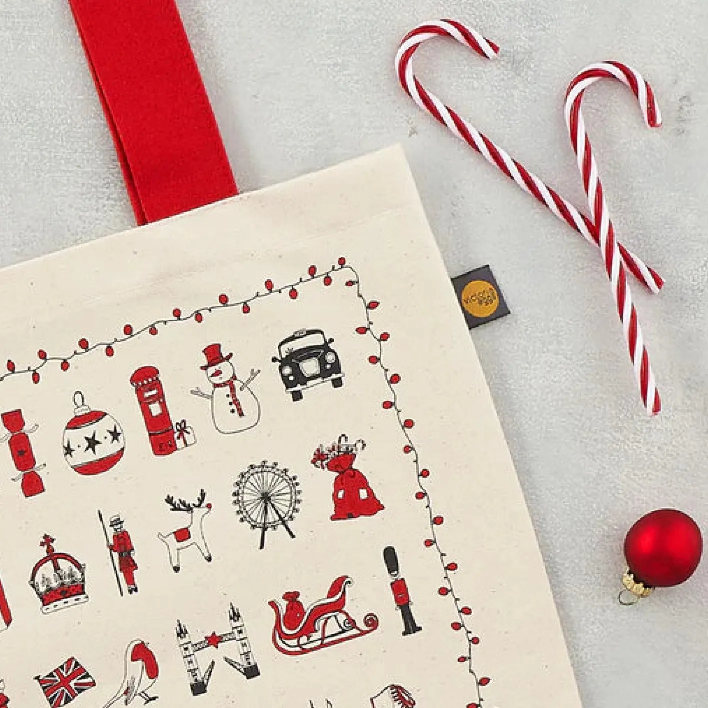 Victoria Eggs London Christmas Canvas Tote Bag