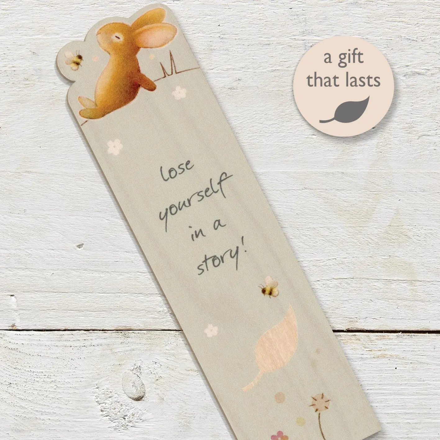 Ginger Betty Lose Yourself Rabbit Wooden Book Mark