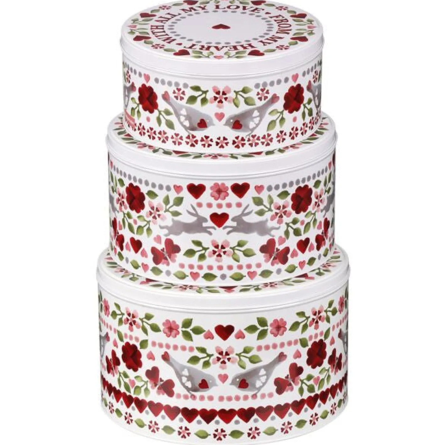 Emma Bridgewater Lovebirds Set of 3 Cake Tins