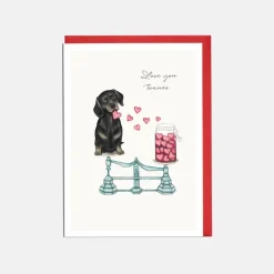 Lottie Murphy 'Love You Tonnes' Dachshund Valentine's Card