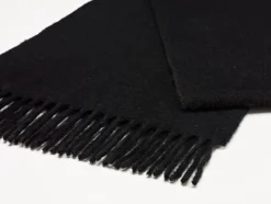 Bronte Moon Luxury Black Merino Lambswool Scarf